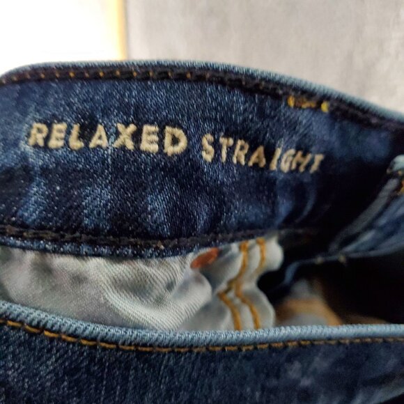 American Eagle Outfitters Jeans Mens 33x34 Blue Relaxed Straight Flex - Picture 3 of 10